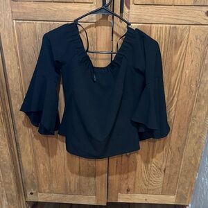 Eliza J Black Bell Sleeve Blouse